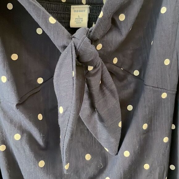 OLD NAVY Blue Polka Dot Spaghetti Strap Cami Top Size L Petite NWT - Picture 4 of 7